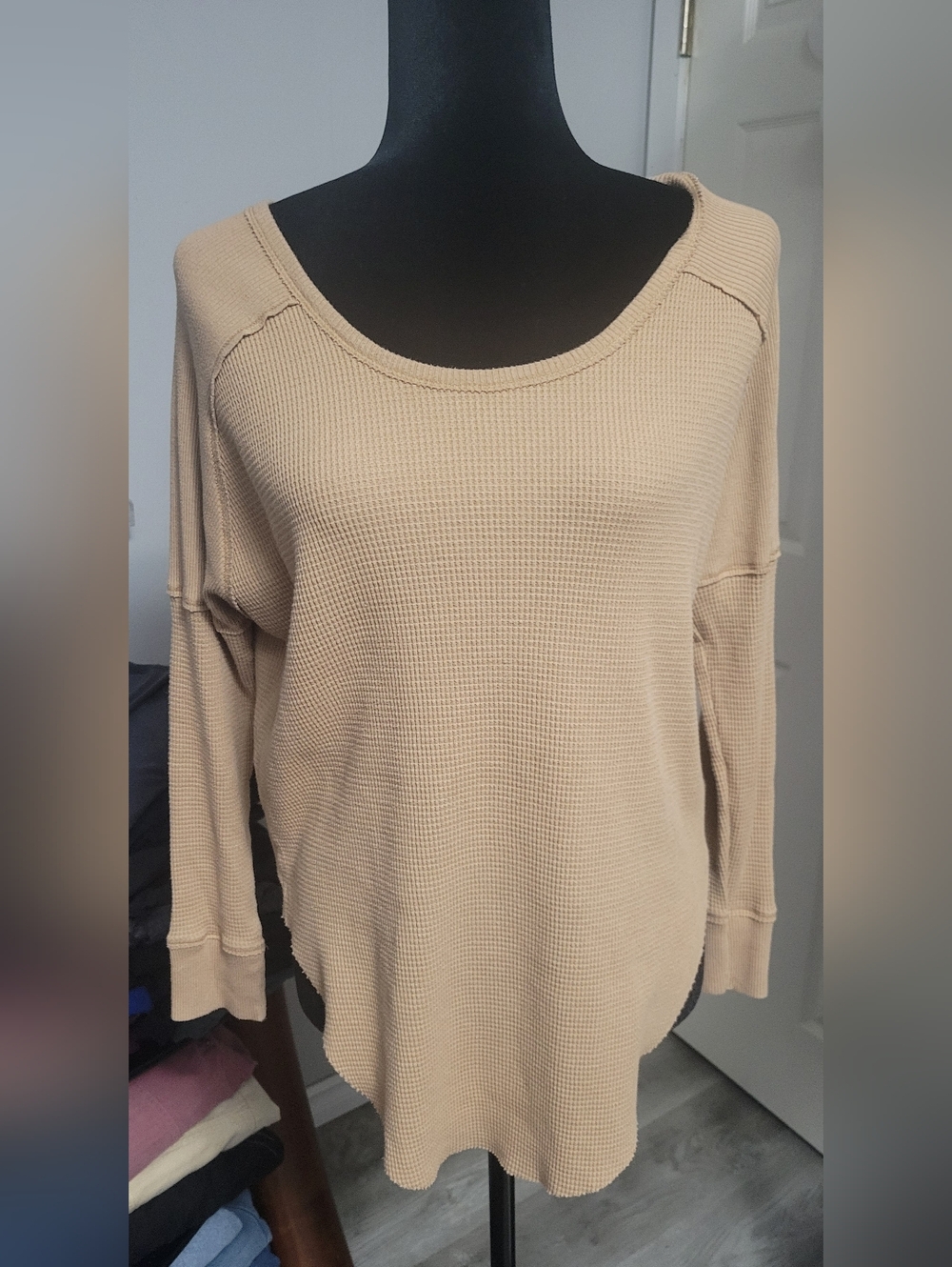 TNA XS Adler Thermal Waffle-knit Shirt